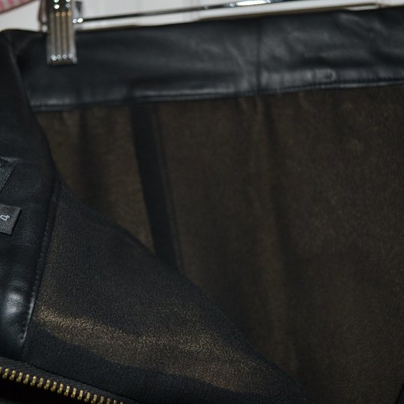 Naven Vegan Leather Black Peplum Skirt Fully Lined - Picture 3 of 4